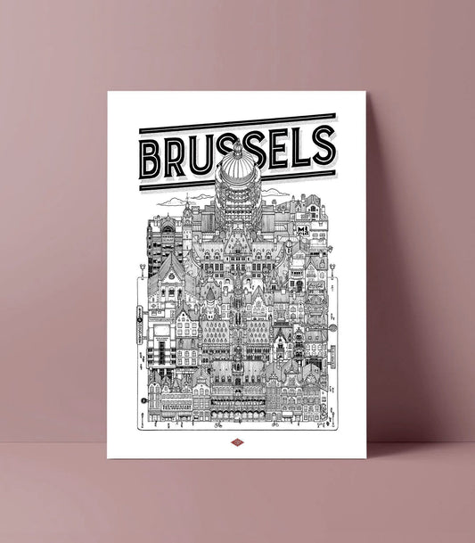 Affiche "Brussels" par Docteur Paper